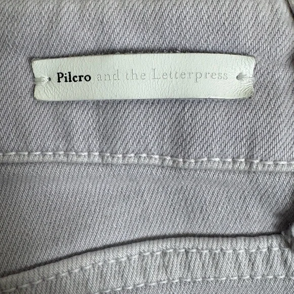 Pilcro Anthropologie High Rise Bootcut Cropped Distressed Denim Jeans 26 Purple - Picture 5 of 6